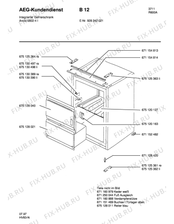 Взрыв-схема холодильника Aeg ARC0802-5 I - Схема узла Housing 001